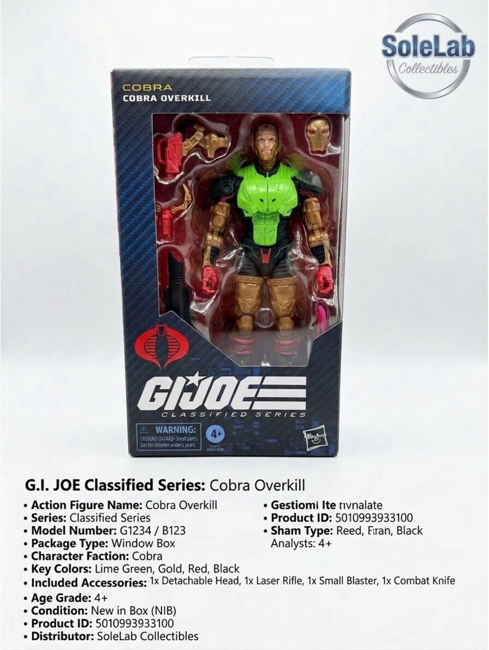 G.I. Joe Classified Series #201 Cobra Overkill 6” Figure New Sealed NIB